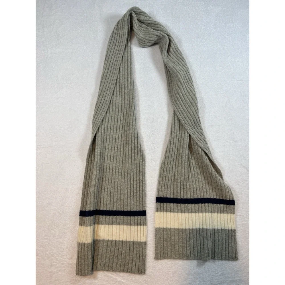 MADEWELL Ribbed Cozy Wool Pumice‎ Gray Scarf ONE SIZE